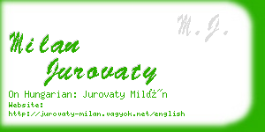 milan jurovaty business card